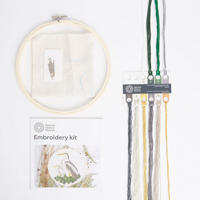 Natural History Museum 8" Embroidery Kit - Herons