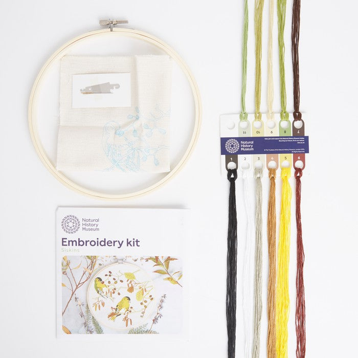 Natural History Museum 8" Embroidery Kit - Siskins