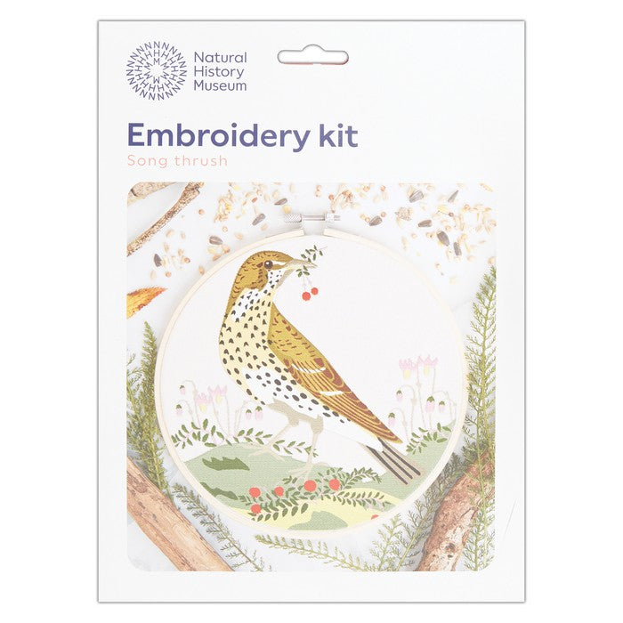 Natural History Museum 8" Embroidery Kit - Song Thrush