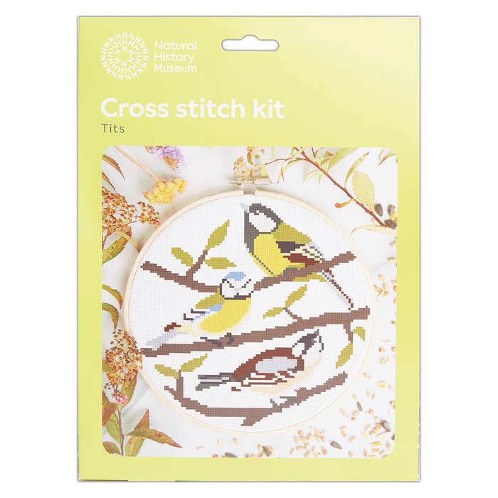 Natural History Museum 5" Cross Stitch Kit - Tits