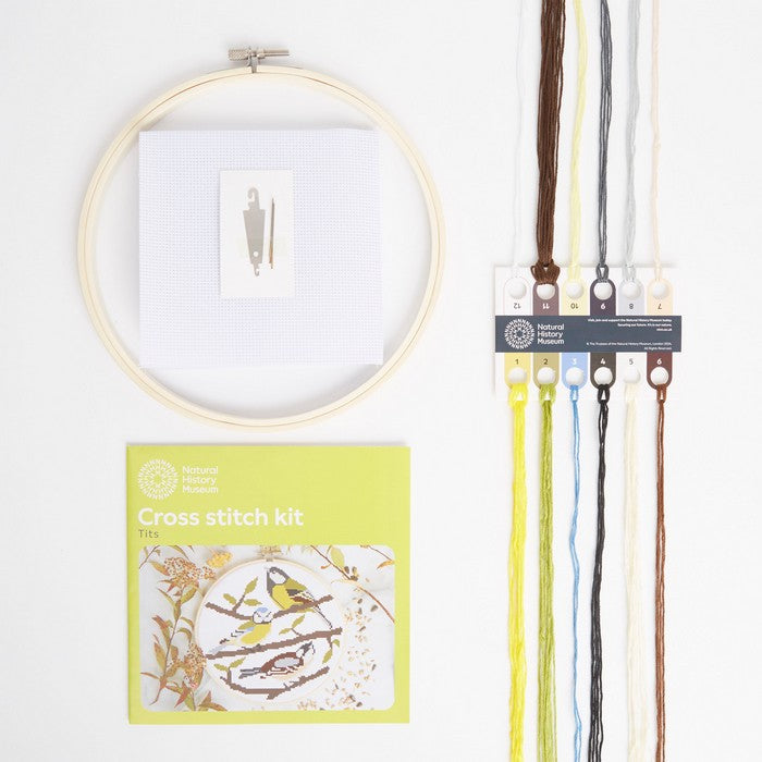 Natural History Museum 5" Cross Stitch Kit - Tits
