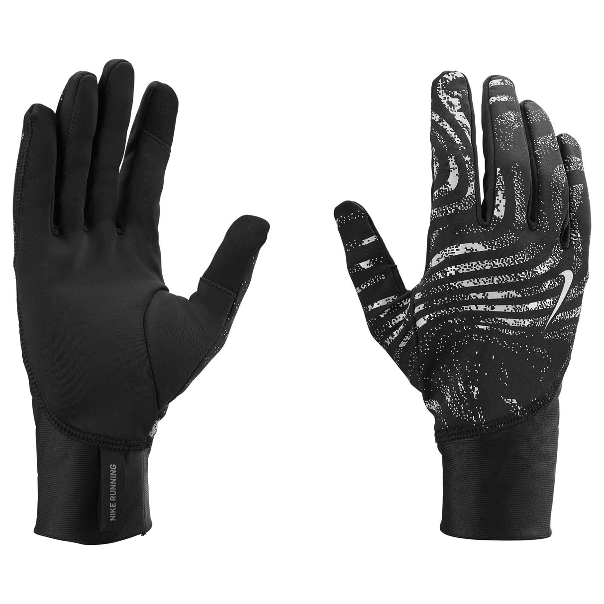 Nike Mens Pacer Midweight Running Gloves Reflective Black (L)