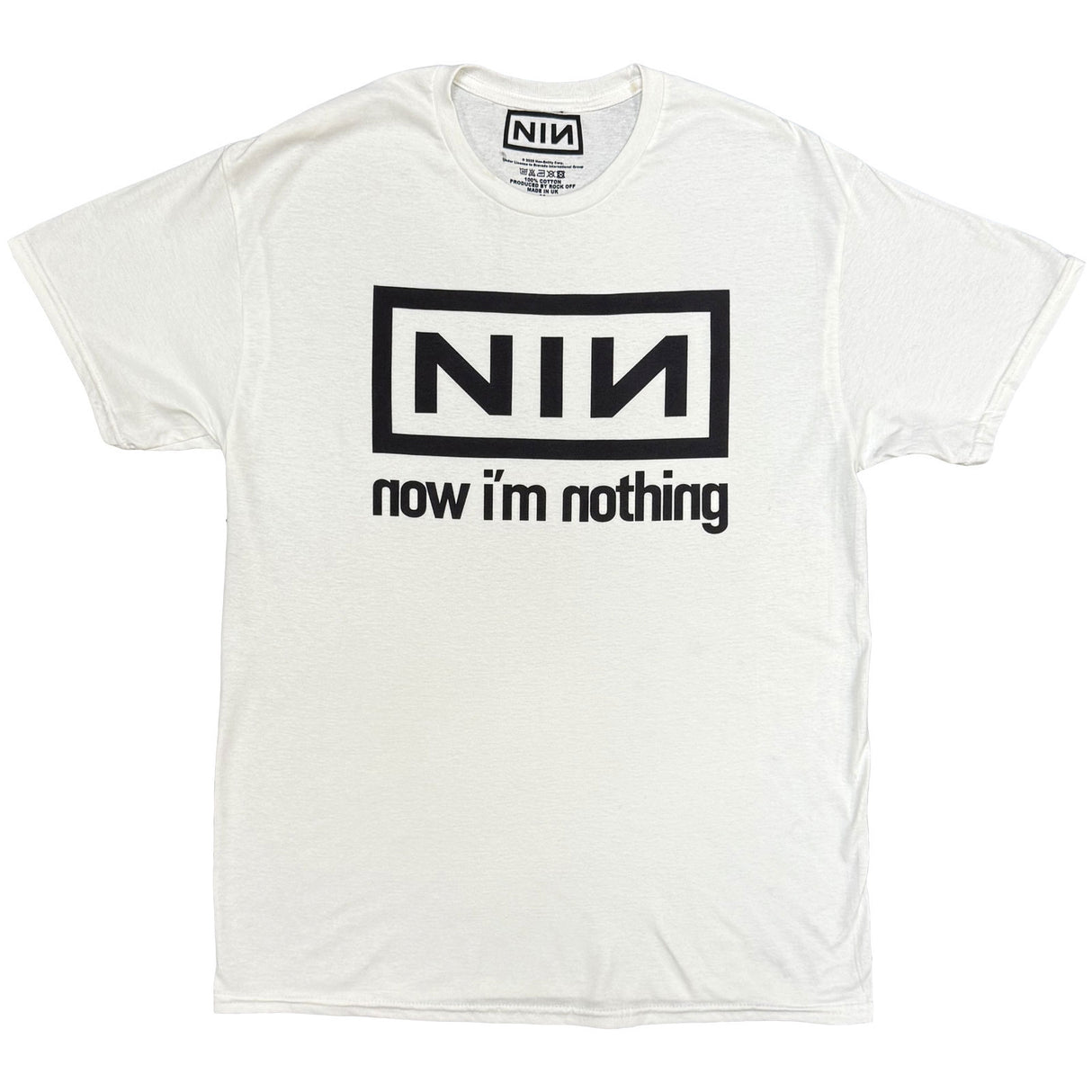 Nine Inch Nails Unisex T-Shirt Now I'm Nothing White (XXL)