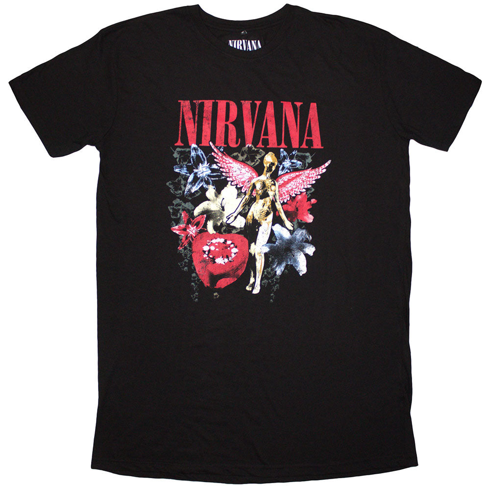 Nirvana Ladies T-Shirt Dress In Utero Vintage Collage Black (S)
