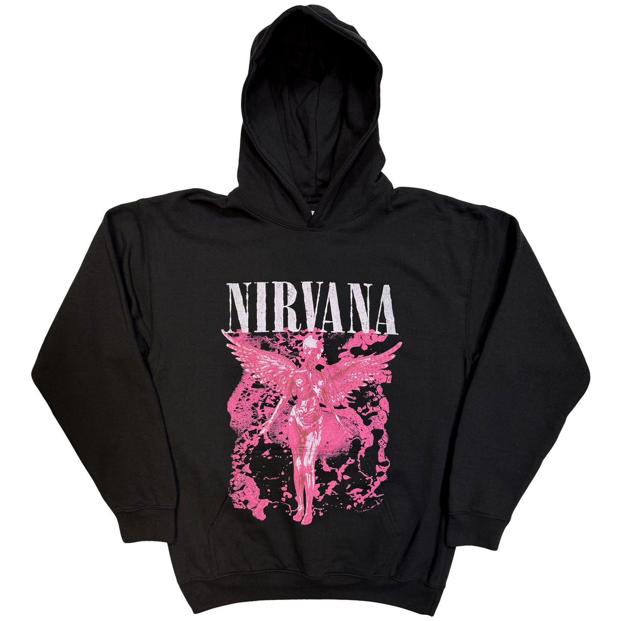 Nirvana Unisex Pullover Hoodie Angel Red Black (M)