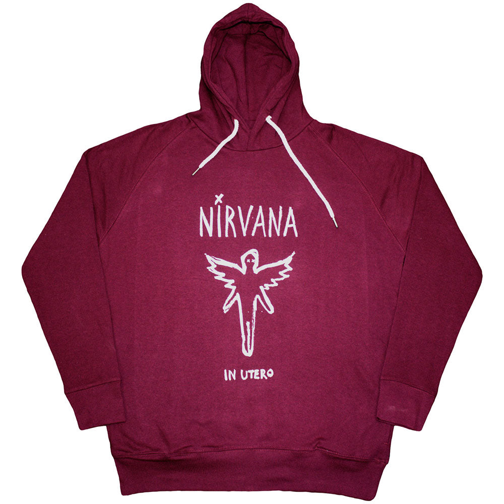 Nirvana Unisex Pullover Hoodie In Utero Outline Red (XXXL)