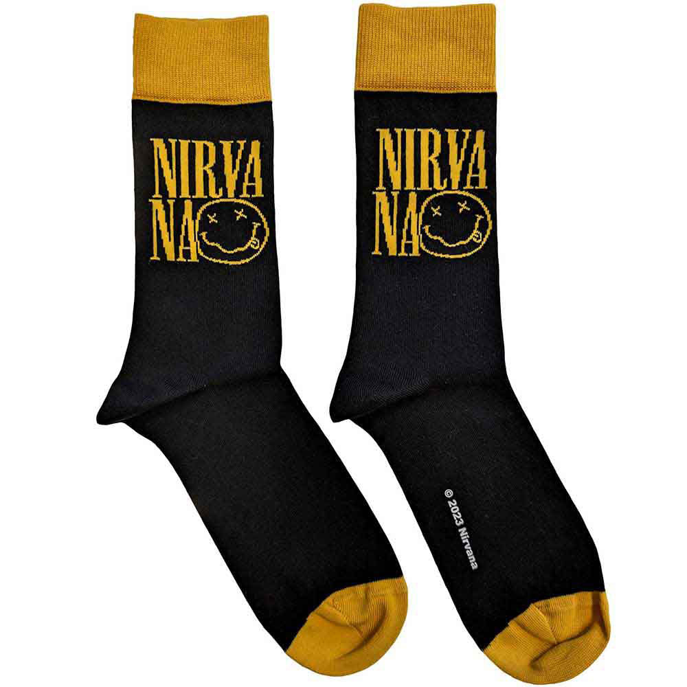 Nirvana Ladies Ankle Socks Logo Stacked Black (UK Size 4-7)