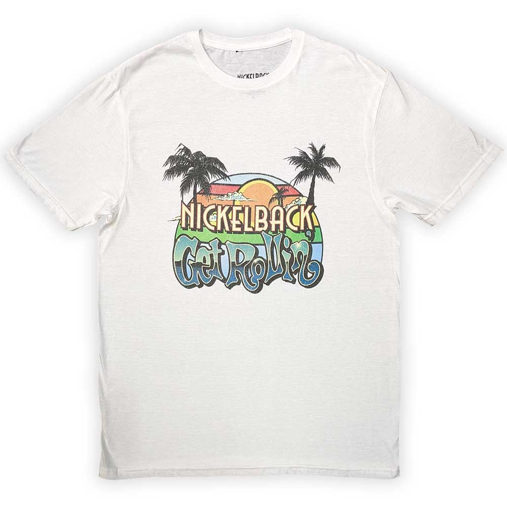Nickelback Unisex T-Shirt Get Rollin' Sunset White (XXL)