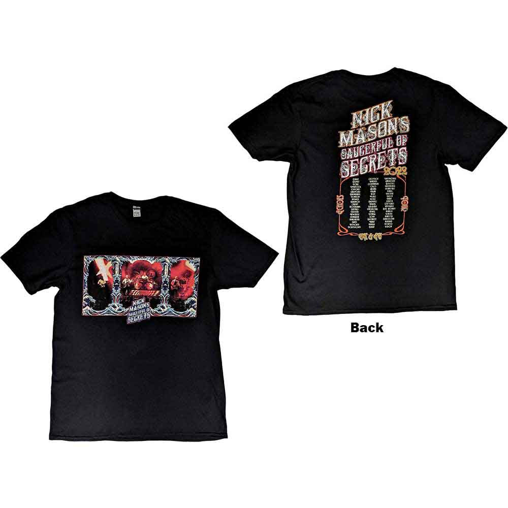 Nick Mason's Saucerful of Secrets Unisex T-Shirt Hokusai Wave EU Tour 2022 Black (XL)