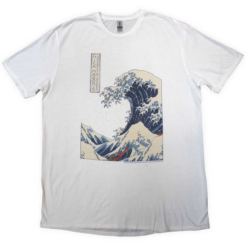 Nick Mason's Saucerful of Secrets Unisex T-Shirt Hokusai Wave (Ex-Tour) White (XXXL)
