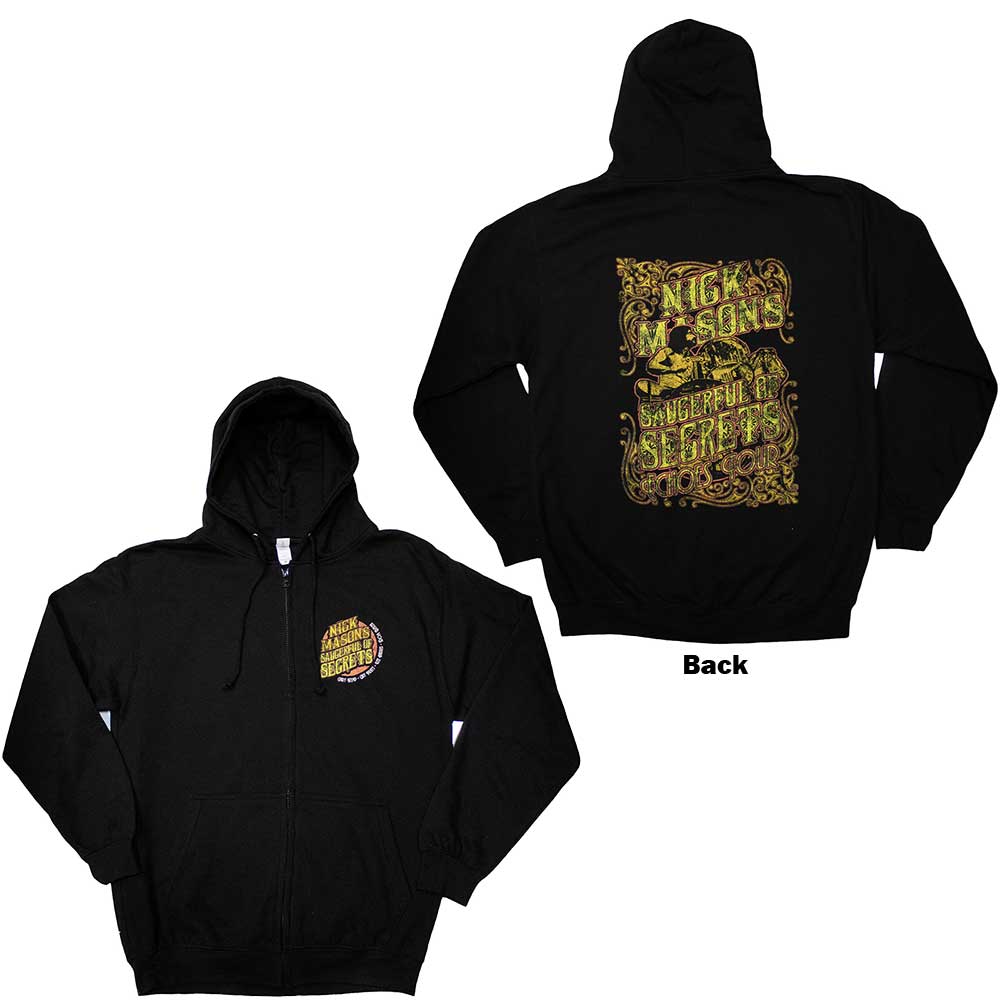 Nick Mason's Saucerful of Secrets Unisex Zipped Hoodie Echoes Tour (Back Print) Black (XL)
