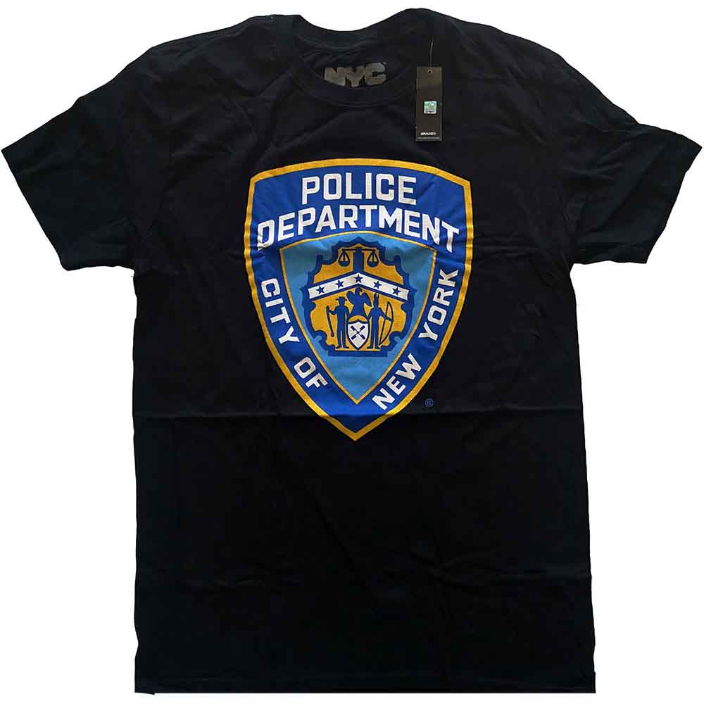 New York City Unisex T-Shirt Police Dept. Badge Black (XXL)