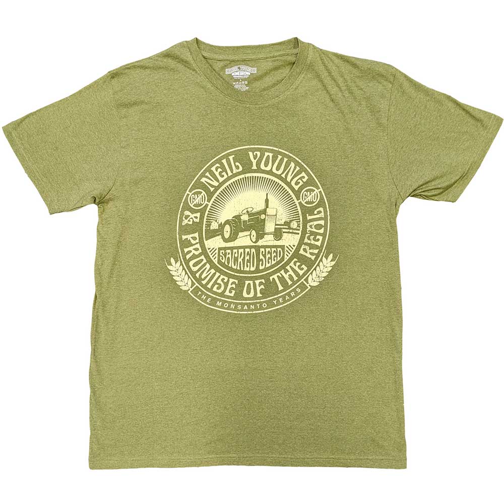 Neil Young Unisex T-Shirt Tractor Seal Green (M)