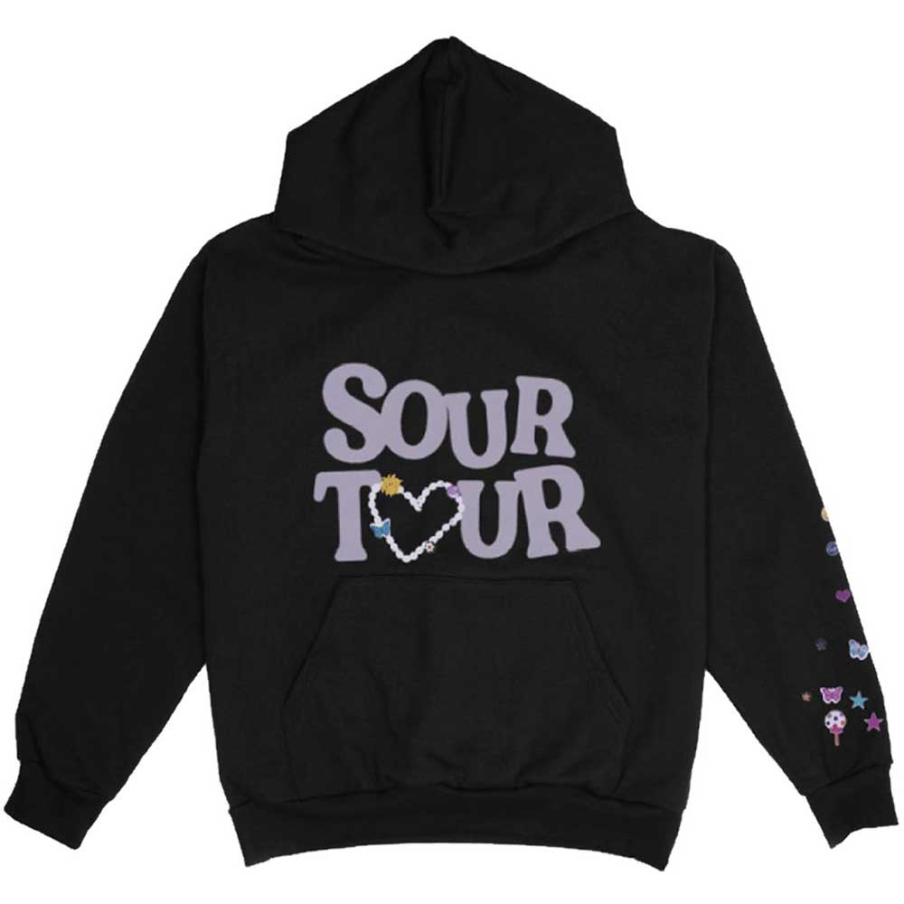 Olivia Rodrigo Unisex Pullover Hoodie Sour Tour Black (S)
