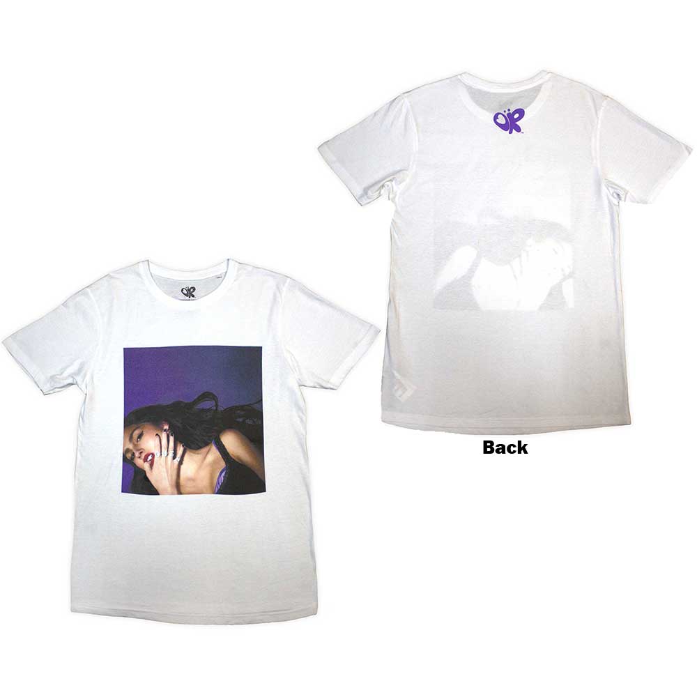 Olivia Rodrigo Unisex T-Shirt Guts Album Cover (Back Print) White (XL)