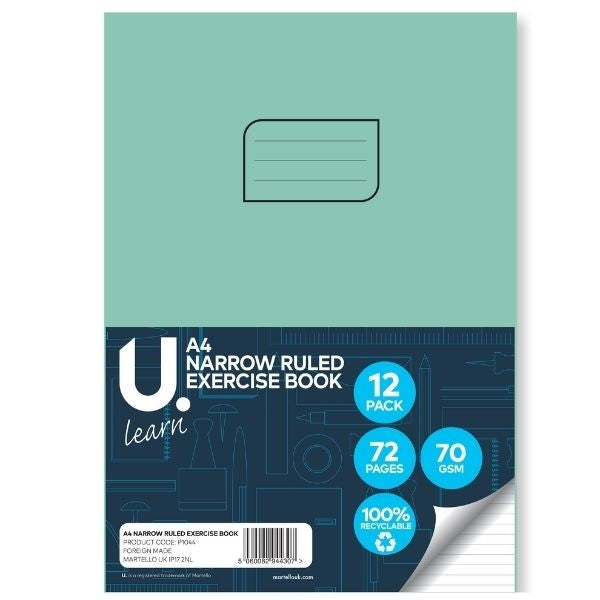 U.Learn A4 Exercise Book Narrow Ruled 36shts