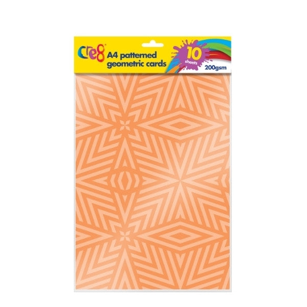 Cre8 A4 Geometric Patterned Card 200gsm (10pk)