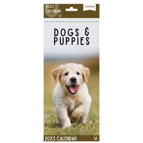 Martello 2025 Slim Calender 30cm x 14cm - Dogs & Puppies