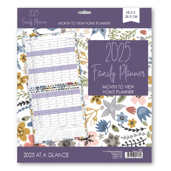 Martello 2025 Calendar Family Planner 12" x 12"