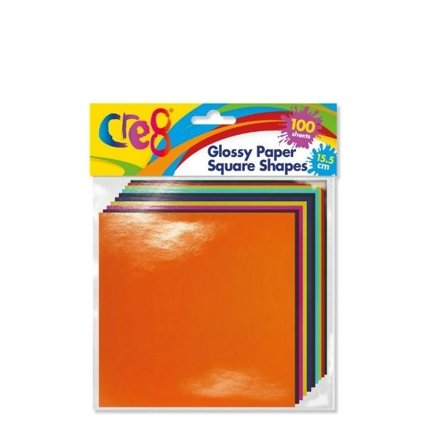 Cre8 Glossy Paper Squares 15cm Multicoloured (100pk)