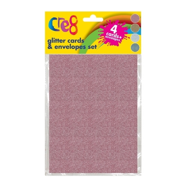 Cre8 Glitter Cards & Envelopes (4pk)