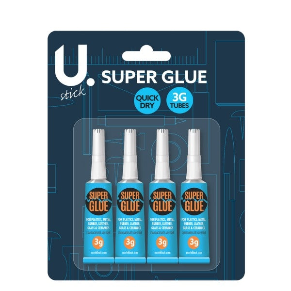 U.Stick Super Glue 3g Tube (4pk)