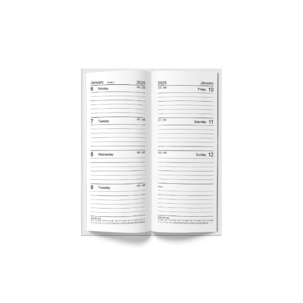 Martello 2025 Slim Week to View Pocket Diary (Classic Colours)