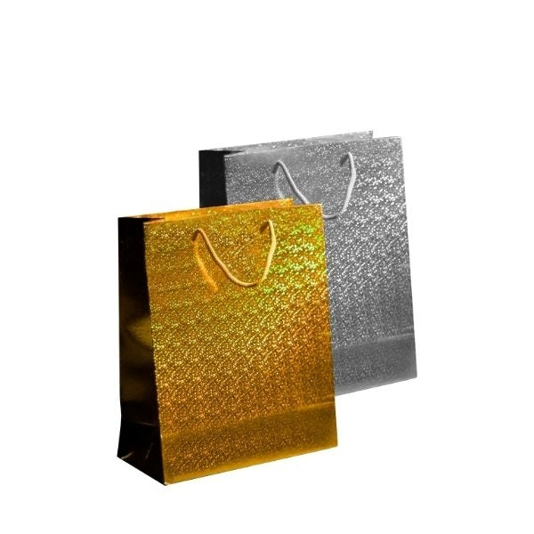 Martello Holographic Gift Bag Medium Gold/Silver (2pk)
