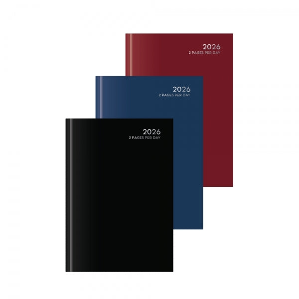 Martello 2026 A5 2 Pages per Day Diary (Classic Colours)