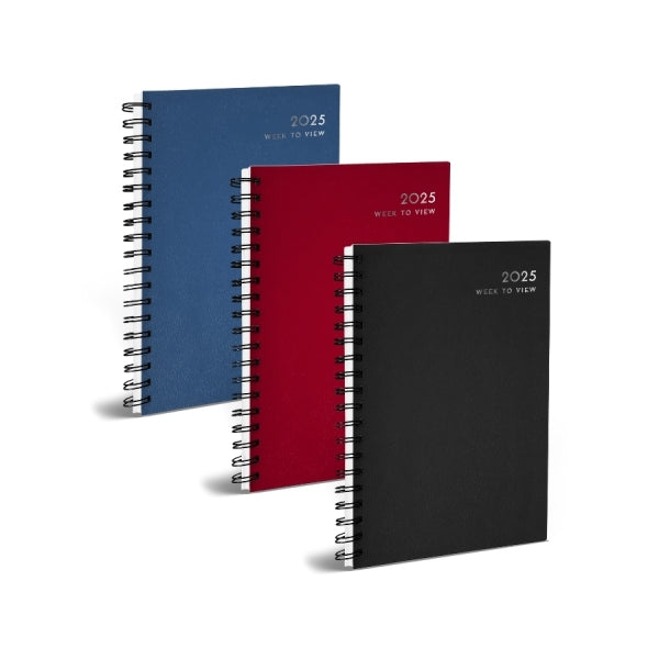 Martello 2025 A5 Week to View Diary Spiral Bound (Classic Colours)