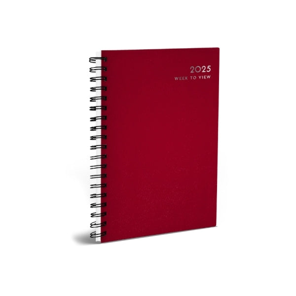 Martello 2025 A5 Week to View Diary Spiral Bound (Classic Colours)