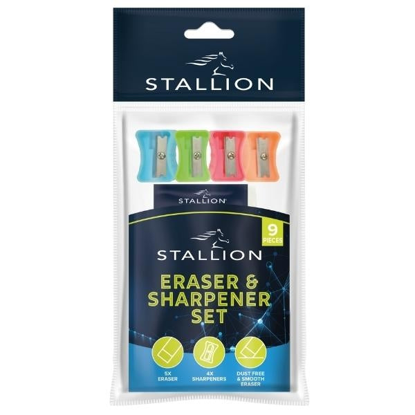 Stallion Eraser & Pencil Sharpener Set