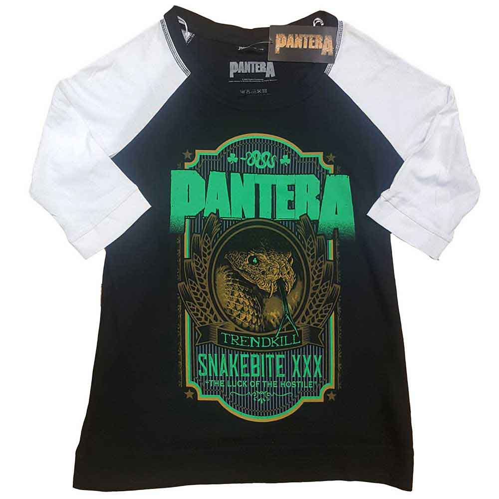 Pantera Ladies Raglan T-Shirt Snakebit XXX Label Black/White (S)