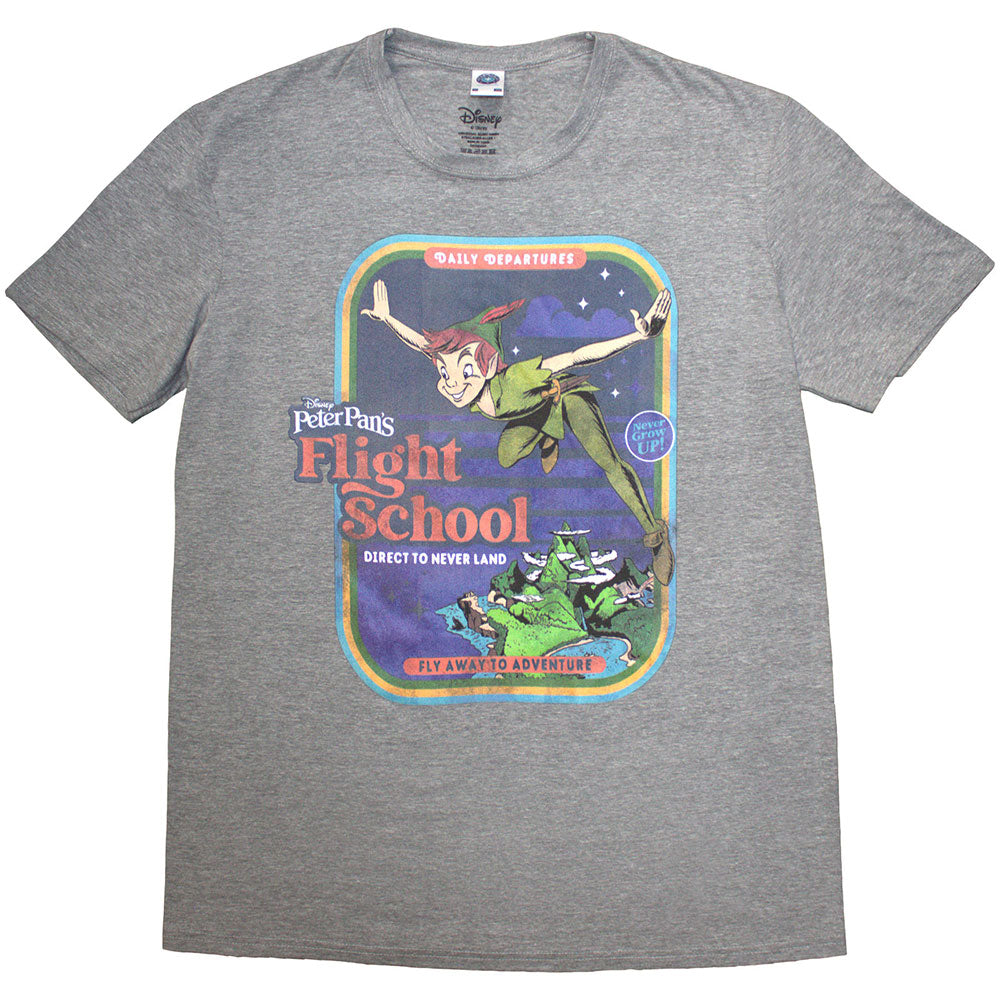 Disney Unisex T-Shirt Peter Pan Flight School Grey (M)