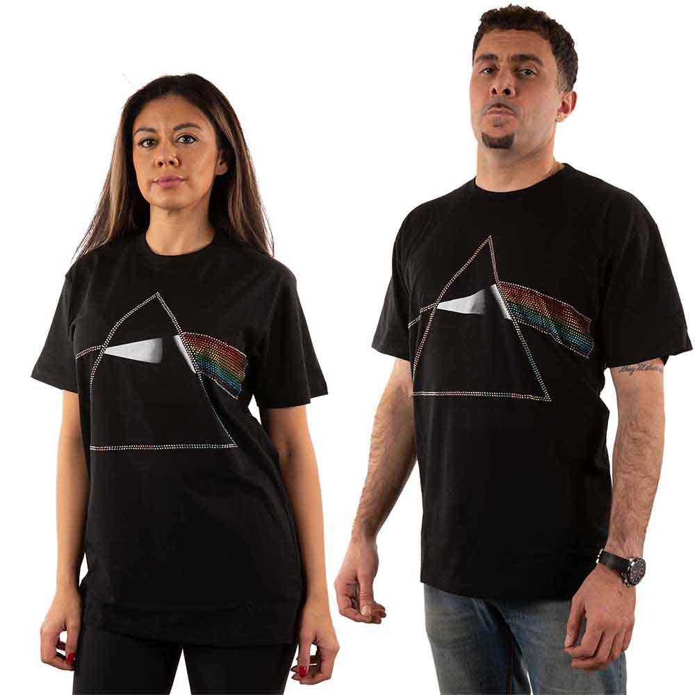 Pink Floyd Unisex T-Shirt Dark Side of the Moon (Diamante) Black (M)