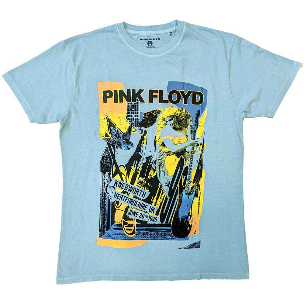 Pink Floyd Unisex T-Shirt Knebworth Live (Wash Collection) Blue (M)