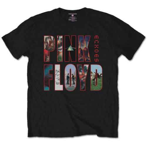 Pink Floyd Men's T-Shirt Echoes Album Montage Black (L)