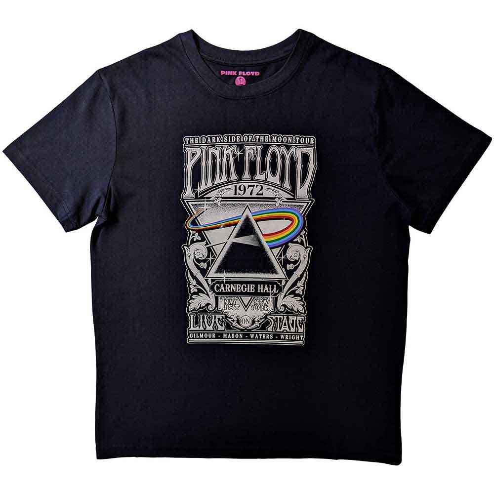 Pink Floyd Kids T-Shirt Carnegie Hall Poster Black (9-10yrs)