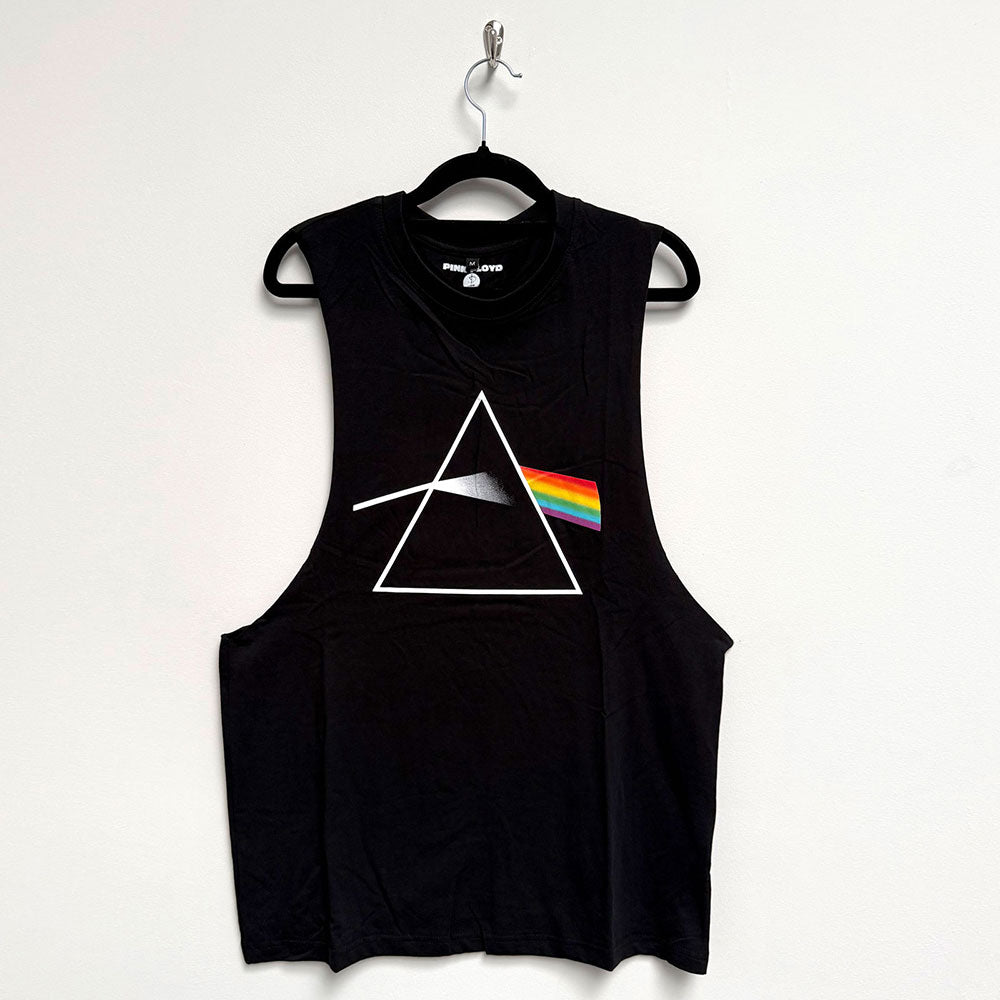 Pink Floyd Unisex Vest T-Shirt Dark Side of the Moon Album Black (S)