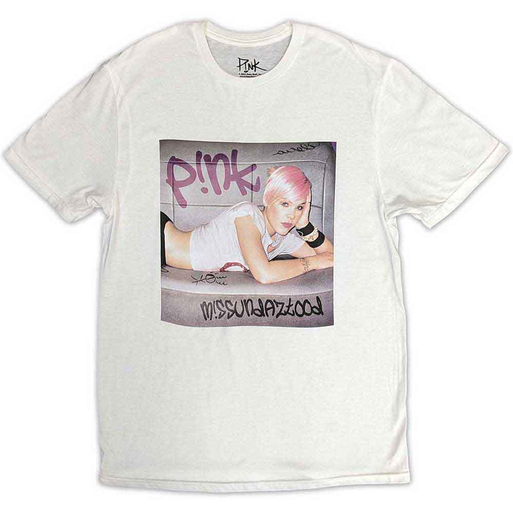 Pink Unisex T-Shirt Missundaztood White (S)