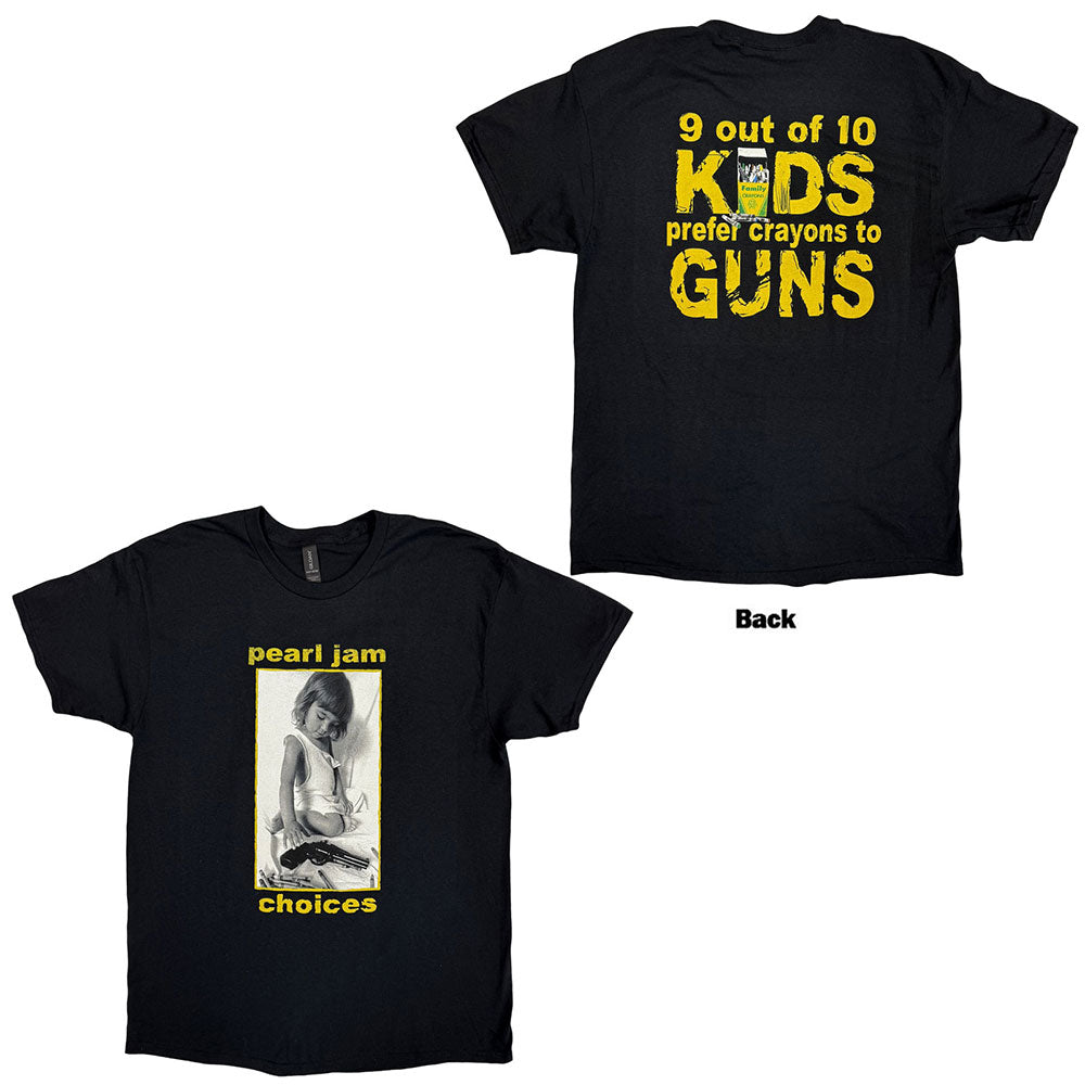 Pearl Jam Unisex T-Shirt Choices (Back Print) Black (S)