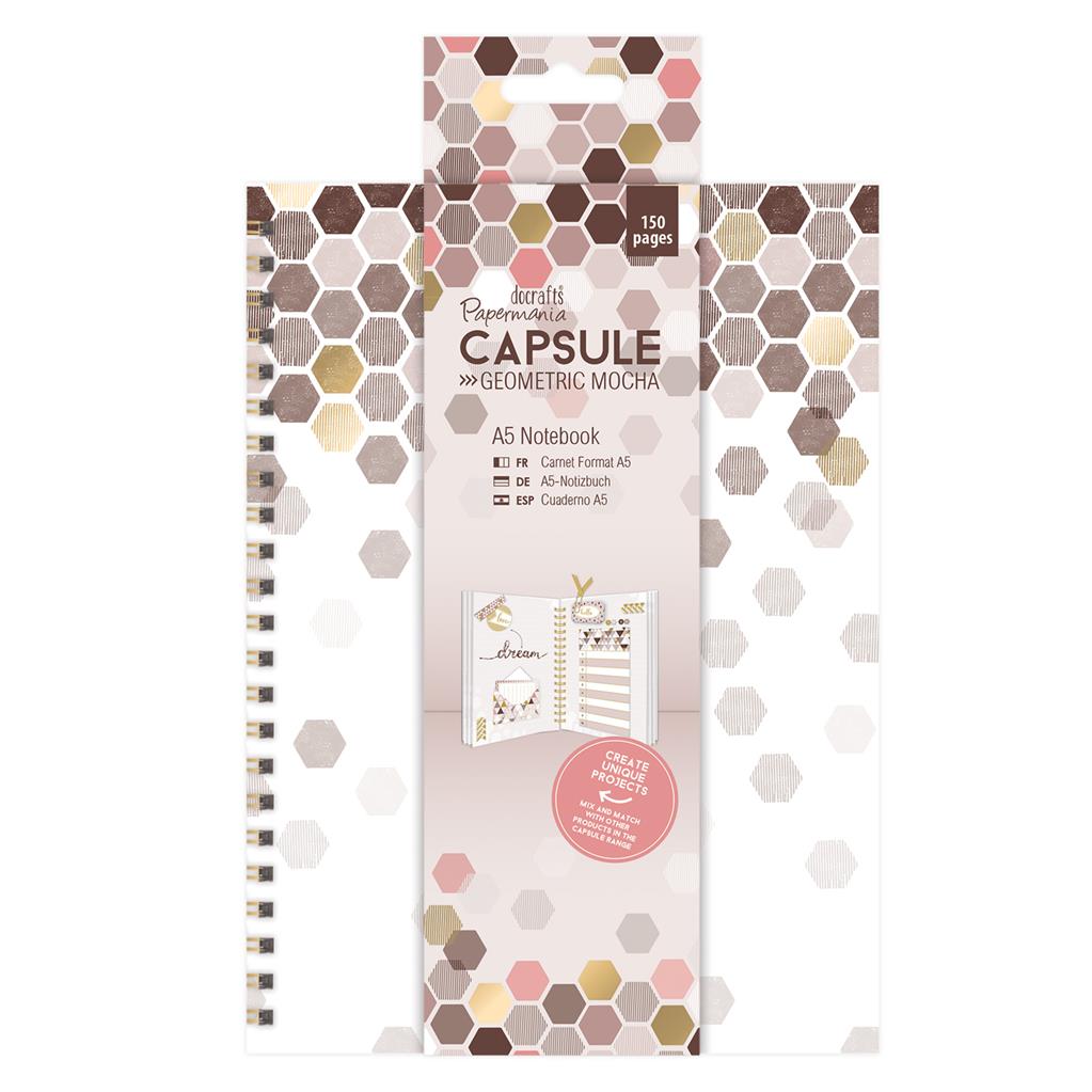 Papermania A5 Notebook - Capsule Geometric Mocha