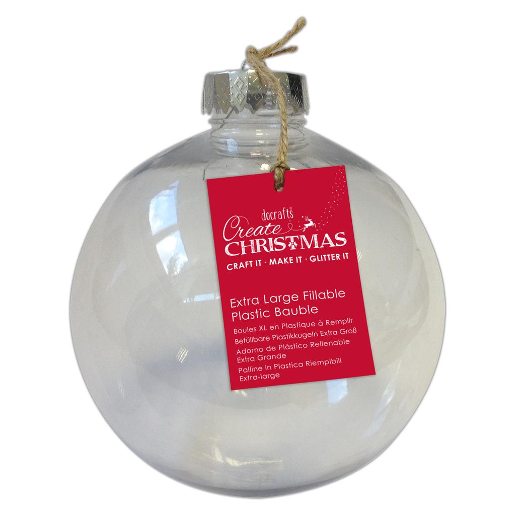 Create Christmas Fillable Clear Plastic Bauble - Extra Large (Single)