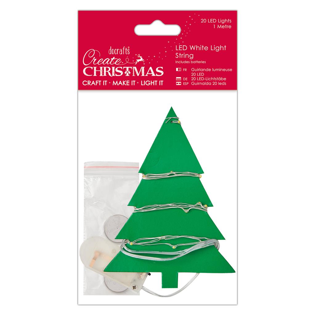 Create Christmas 20 LED Light String - White