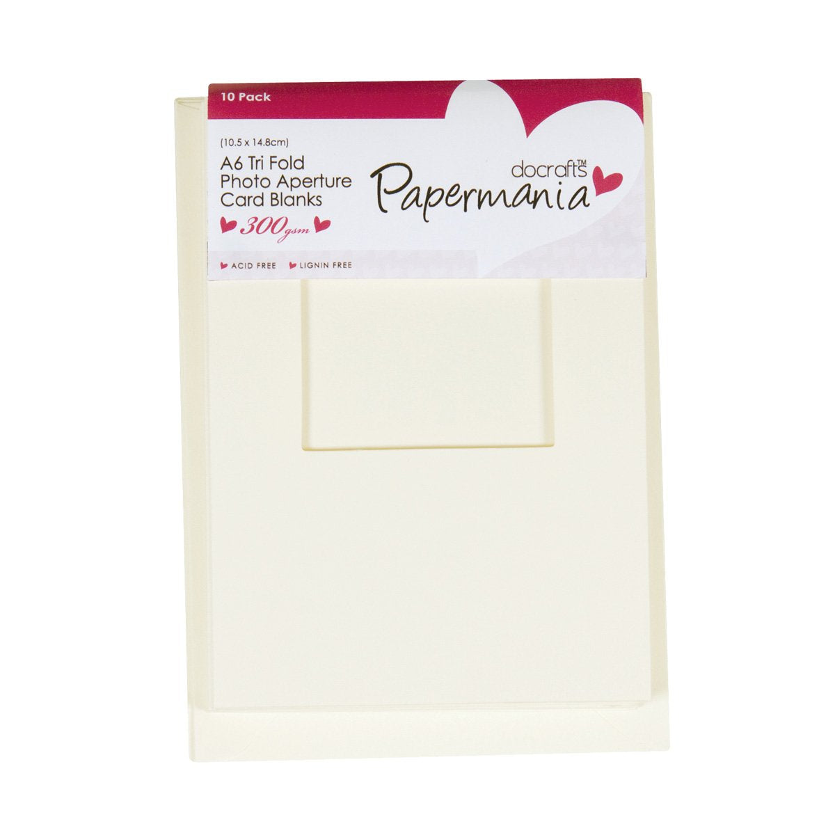 Papermania Cards & Envelopes Tri Fold Aperture Window A6 300gsm Cream (10pk)