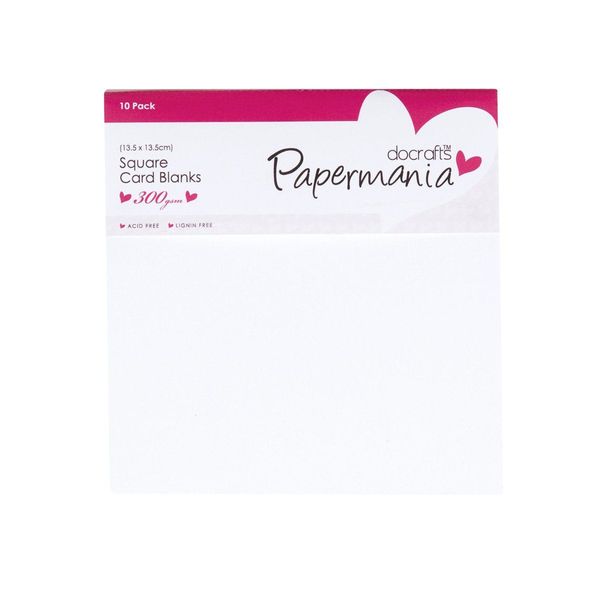 Papermania Cards & Envelopes Square 13.5cm x 13.5cm 300gsm White (10pk)