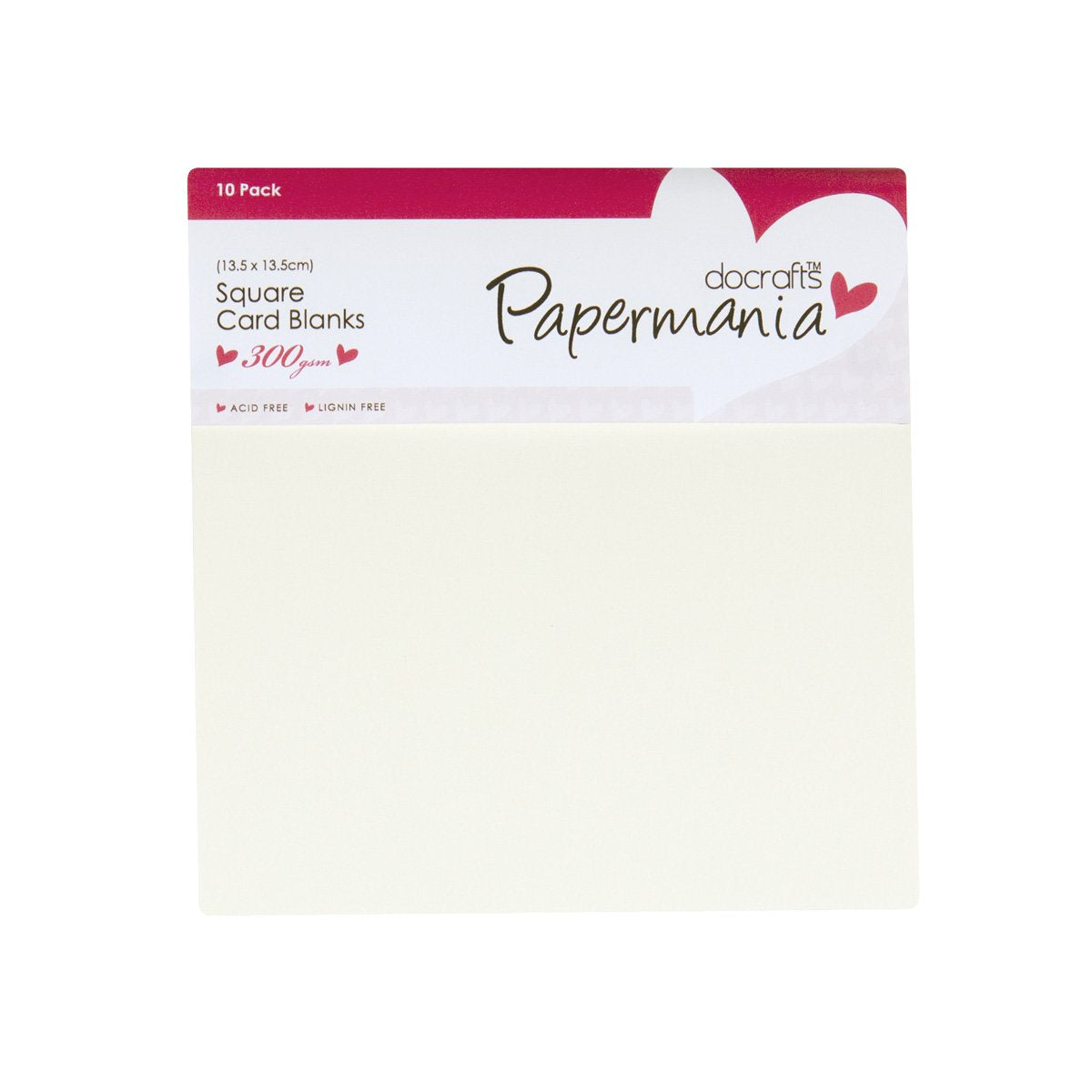 Papermania Cards & Envelopes Square 13.5cm x 13.5cm 300gsm Cream (10pk)