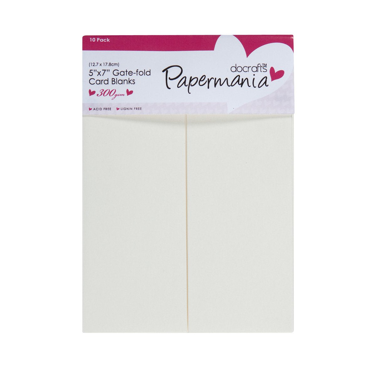 Papermania Cards & Envelopes 5" x 7" Gate-Fold 300gsm Cream (10pk)