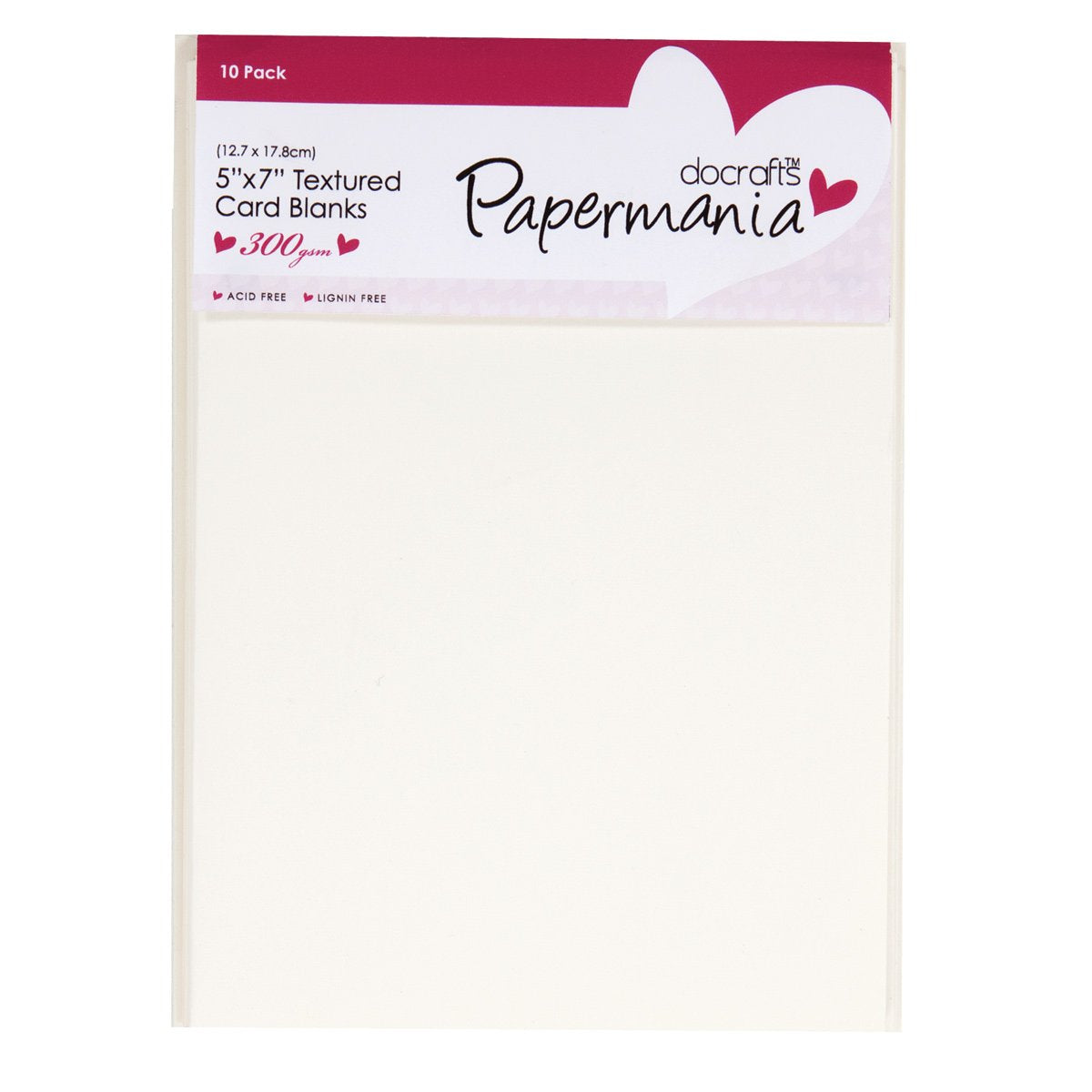 Papermania Cards & Envelopes 5" x 7" Textured 300gsm Cream (10pk)
