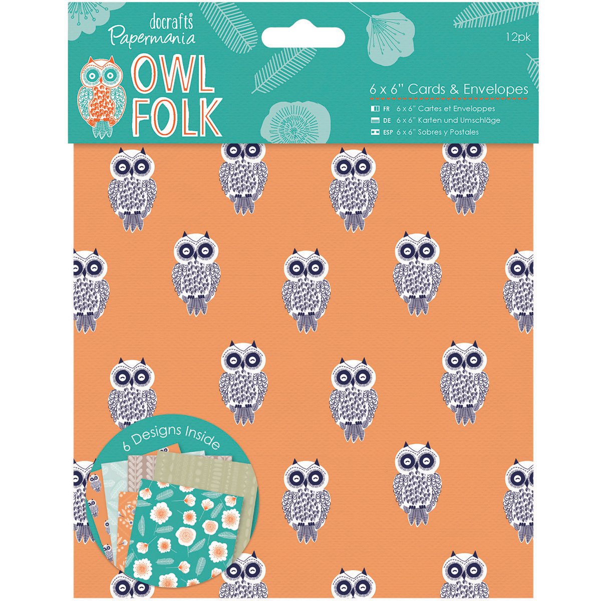 Papermania 6" x 6" Cards & Envelopes - Owl Folk (12pk)